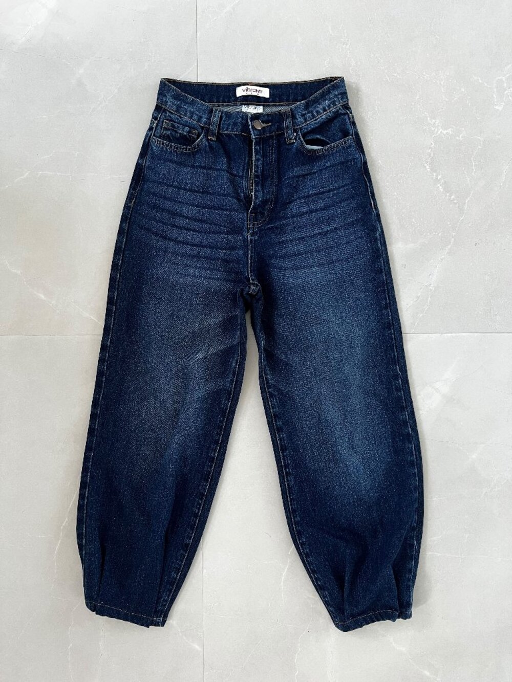 Vibrant High-Waisted Dark Wash Wide Leg Jeans (Size 1 / W24 - runs like size 2